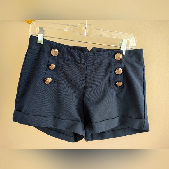 Blue Rain Small Navy Button Shorts - Picture 1 of 5
